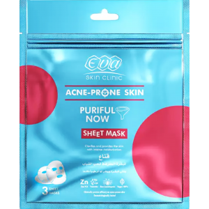 EVA SKIN CLINIC ACNE-PRONE SKIN PURIFUL NOW SHEET MASK — 3 SHEET MASKS